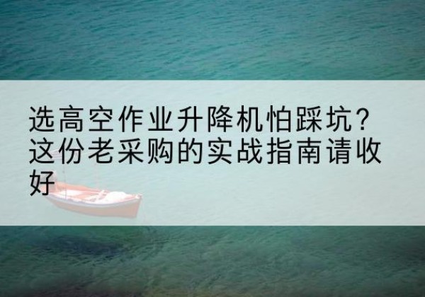 怀宁高空作业升降机厂家推荐-选高空作业升降机怕踩坑？这份老采购的实战指南请收好